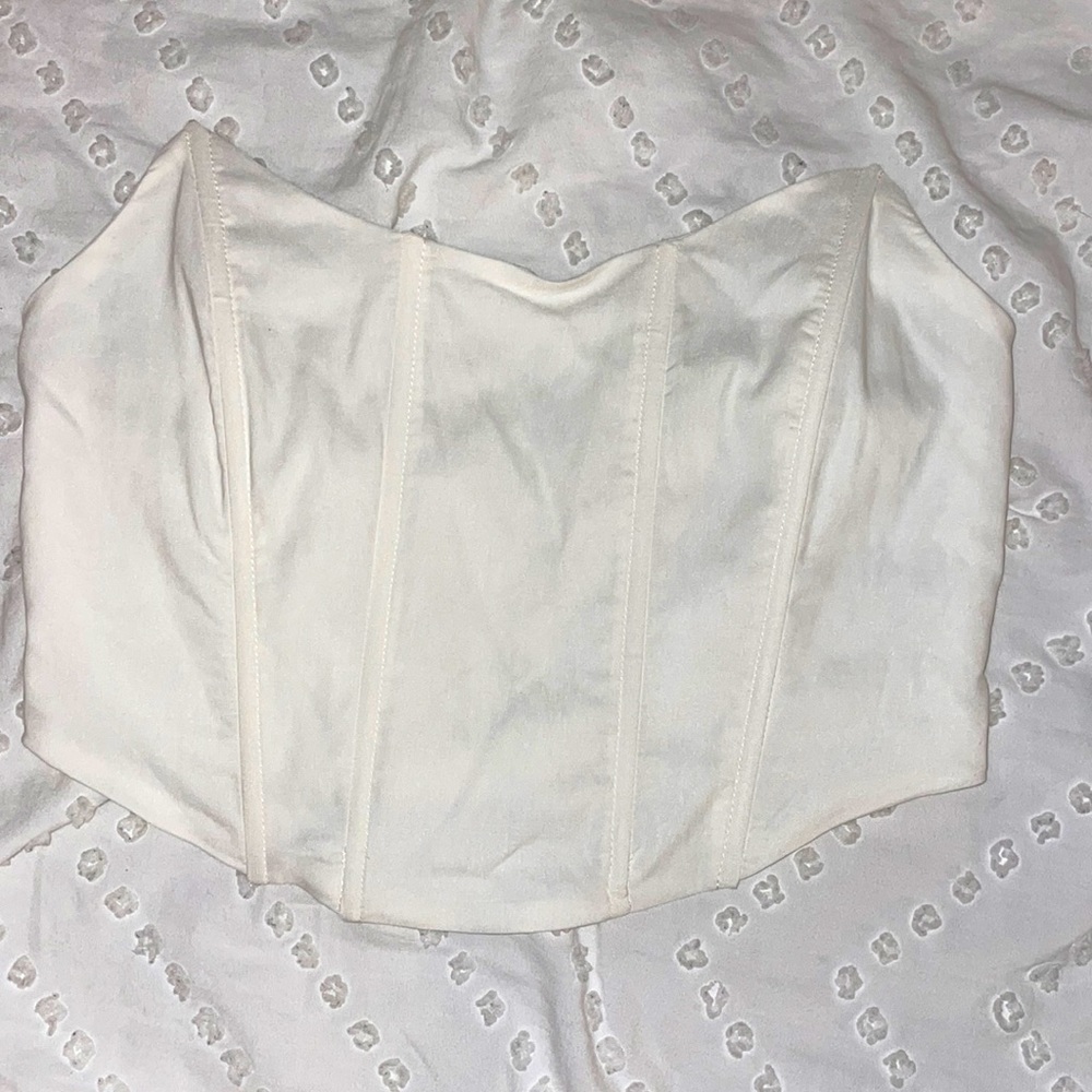 White strapless corset with boning